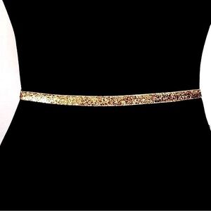 Macys Ultra Slim Brush Glitter Belt, Leather Bond S